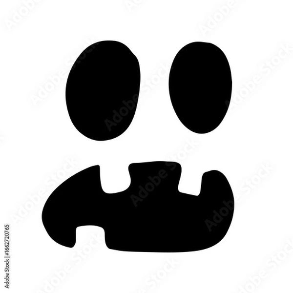 Obraz Funny and Scary Halloween Face Pumpkin Silhouettes