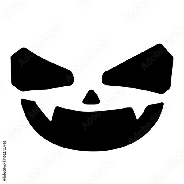 Obraz Scary Halloween Face Pumpkin Silhouettes