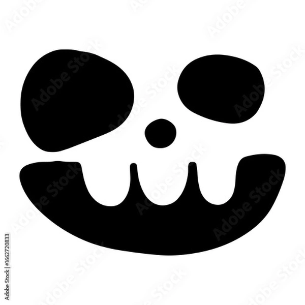Obraz Funny and Scary Halloween cute Face Pumpkin Silhouettes