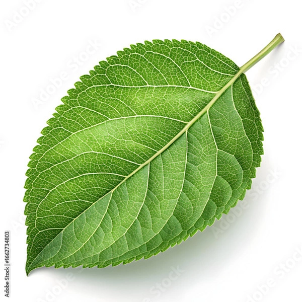Obraz green apple leaf isolated on white background leaf