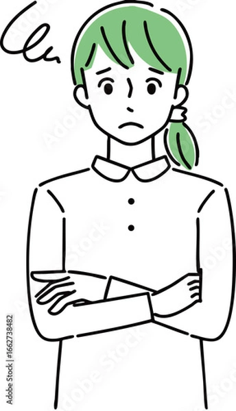 Obraz 困る若い女性