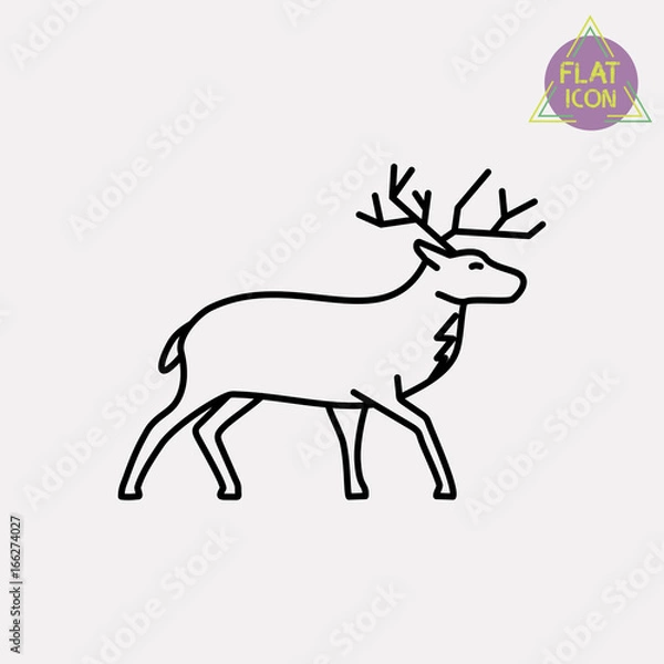 Obraz deer line icon