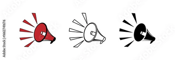 Obraz Megaphone vector icon. Flat icon set.