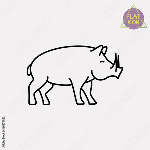 Obraz boar line icon