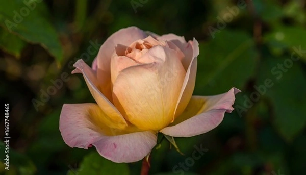 Fototapeta Close-up of a light peach and yellow rose