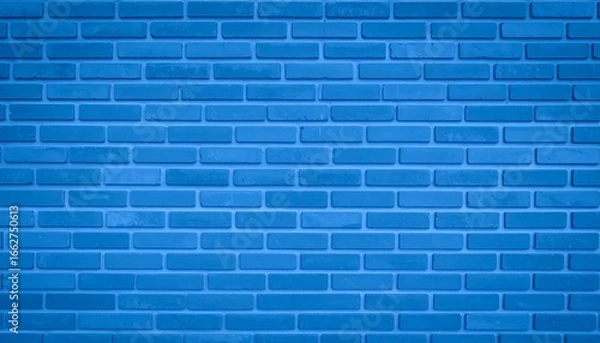 Obraz Uniform blue brick wall texture