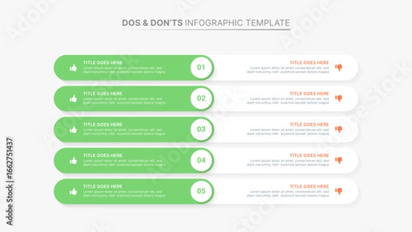 Fototapeta Dos and Don’ts Comparison Infographic Design Template