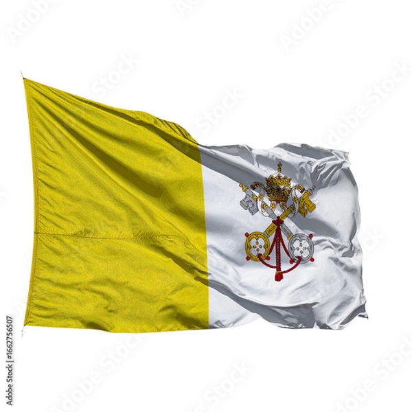 Obraz vatican flag waving in wind isolated on transparent png 