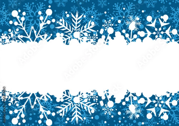 Obraz Świąteczne niebieskie tło z białą ramą