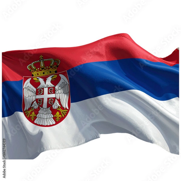 Obraz   serbia flag waving isolated on transparent png 
