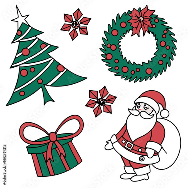 Obraz set of christmas elements