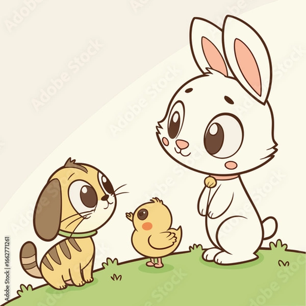 Obraz easter bunny and eggs