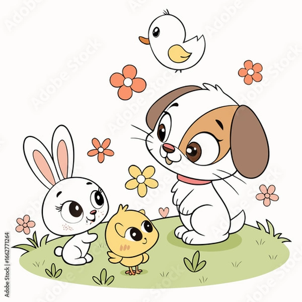 Obraz easter bunny with eggs