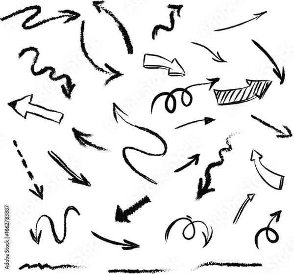 Fototapeta Brush Effect Arrow Collection