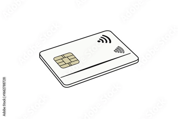 Fototapeta Horizontal credit card icon minimal simple outline payment method