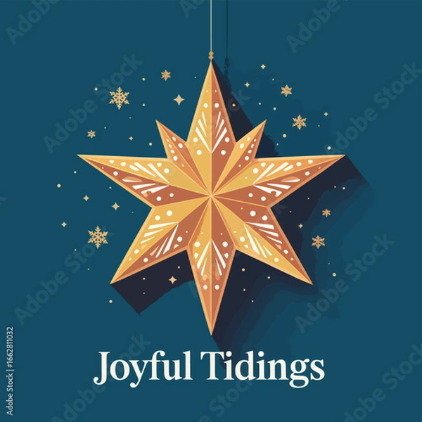 Obraz Flat Christmas star vector illustration background