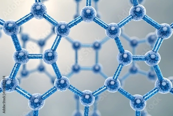 Obraz Ultramarine protein structures frozen in a crystalline lattice with quantum connections