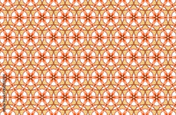 Fototapeta Intricate Geometric Pattern of Intersecting Orange and White Ovals Creating a Repeating, Symmetrical, and Decorative Design Element