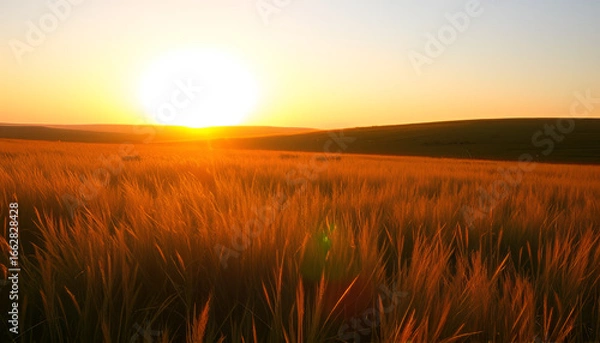 Fototapeta wheat field at sunset