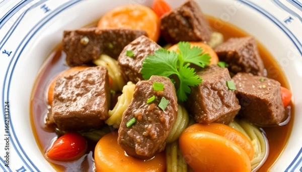 Fototapeta beef stew with vegetables