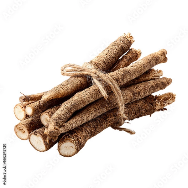 Fototapeta Burdock root or kobo on transparent background