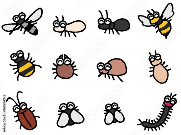 Obraz 害虫　デフォルメ　蚊　他　喜ぶ