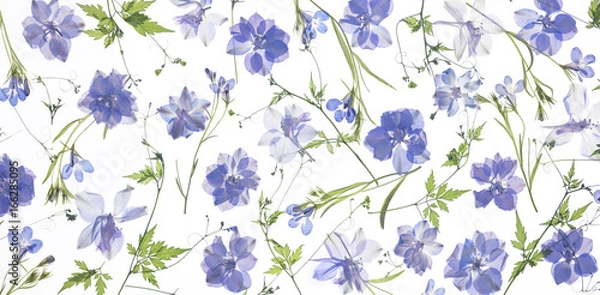 Obraz Fioletowe płatki i liście kwiatowe