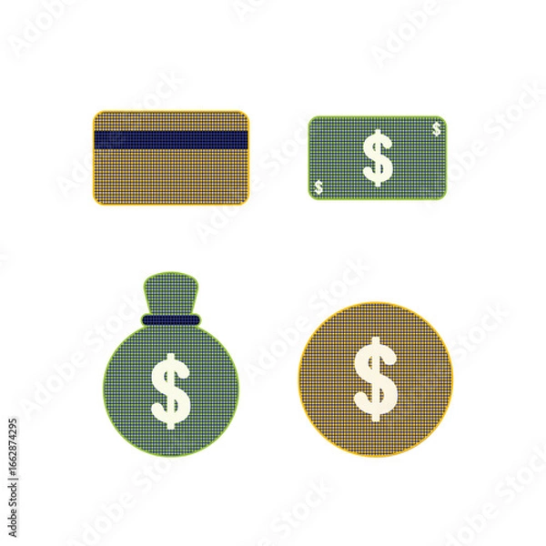 Obraz Money icon set vector illustration
