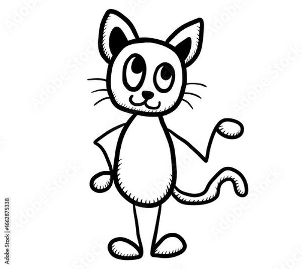 Obraz Adorable Stylized Simple Cat Doodle