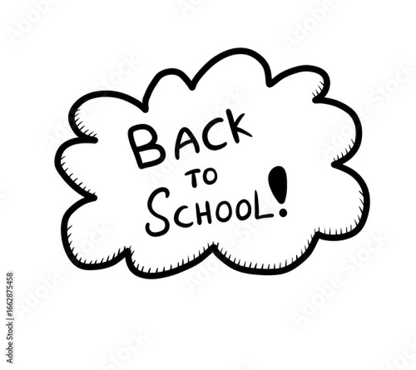 Obraz Cartoon Stylized Back to School Cloud Doodle