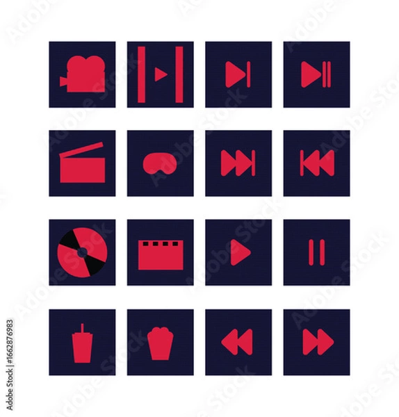 Obraz Cinema icons vector illustration dot design