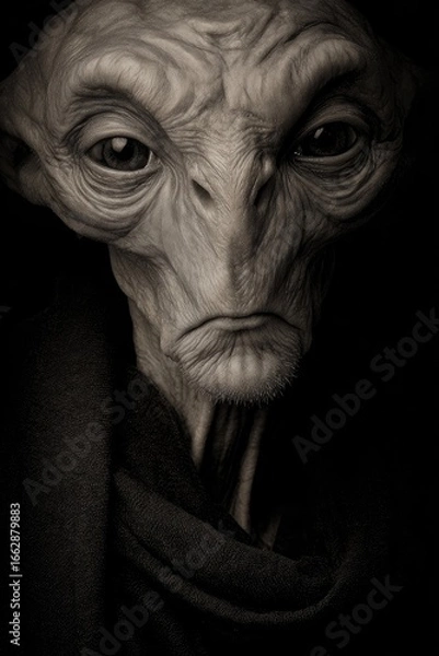 Fototapeta Alien Leader With Sharp Features Generative AI