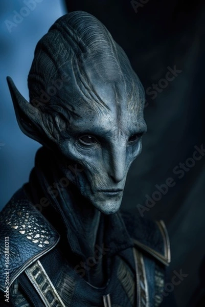 Fototapeta Alien Leader With Sharp Features Generative AI