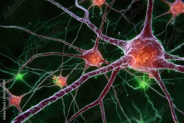 Fototapeta Closeup Electric Neural Network Generative AI