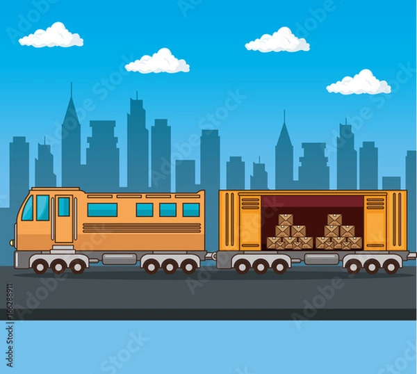 Fototapeta freight transportation and delivery logistic