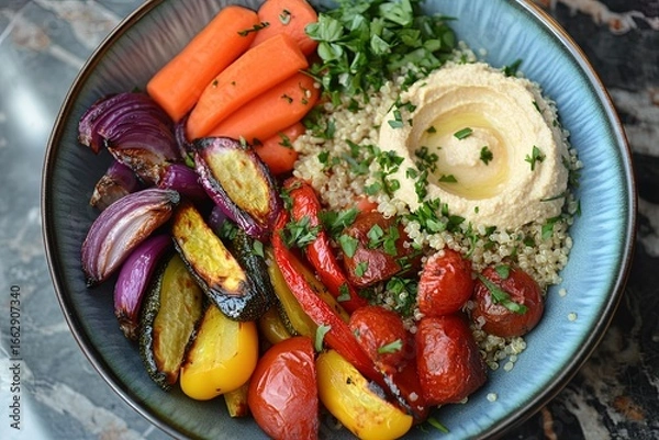 Obraz Stir fried fresh vegetables in a pan