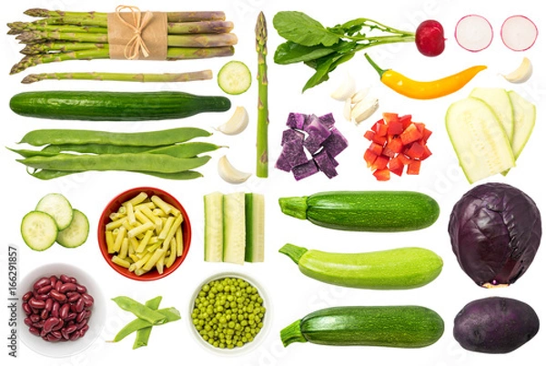 Obraz Vegetables Isolated on White Background Set 1