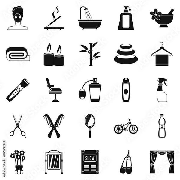 Fototapeta Secular reception icons set, simple style