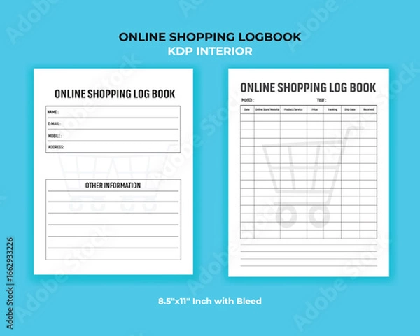 Fototapeta Online Shopping Logbook – KDP Printable Interior 