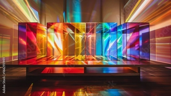 Fototapeta abstract background with colorful lights