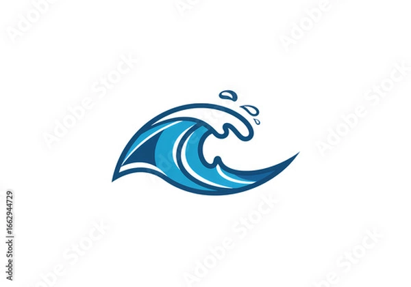 Fototapeta Pixel Art Ocean Wave Abstract Blue Water Design on transparent background