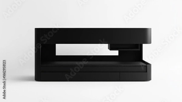 Fototapeta Modern Minimalist Black Coffee Table with Unique Design Features