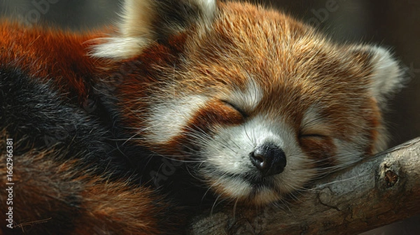 Fototapeta red panda sleeping