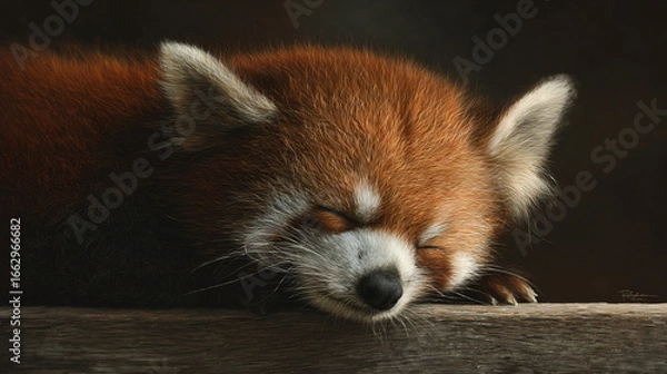 Fototapeta red panda sleeping