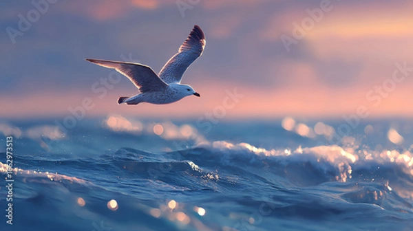 Fototapeta seagull over ocean