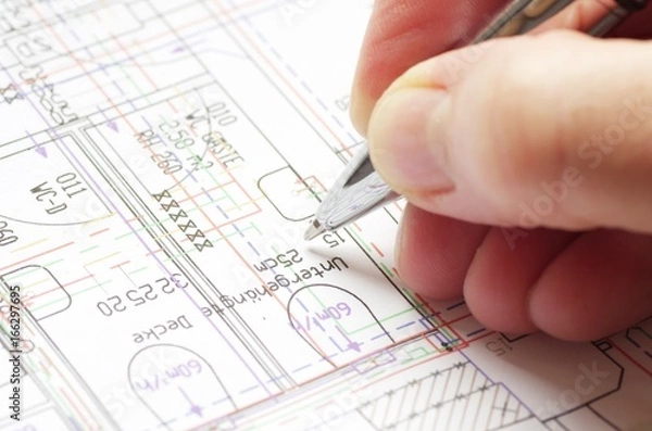 Obraz Architektin bei der Planung