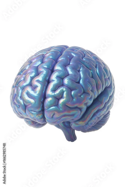 Fototapeta Iridescent 3D Brain high quality realistic image.
