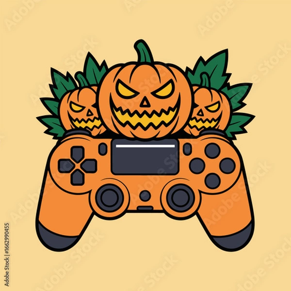 Fototapeta Halloween Pumpkins Game Controller Illustration
