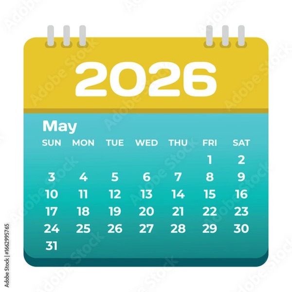 Obraz May 2026 Calendar Icon