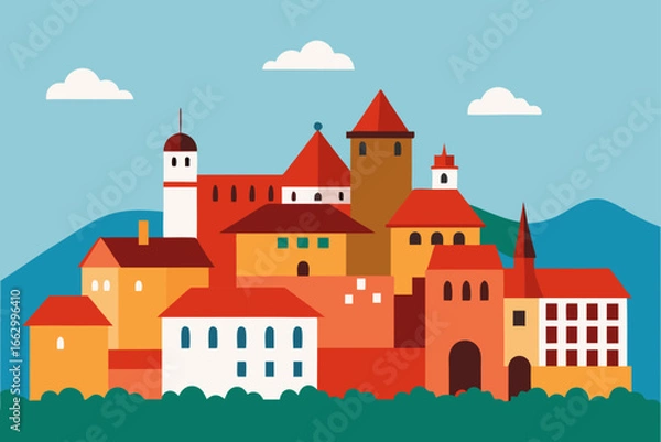 Fototapeta castle in the mountains